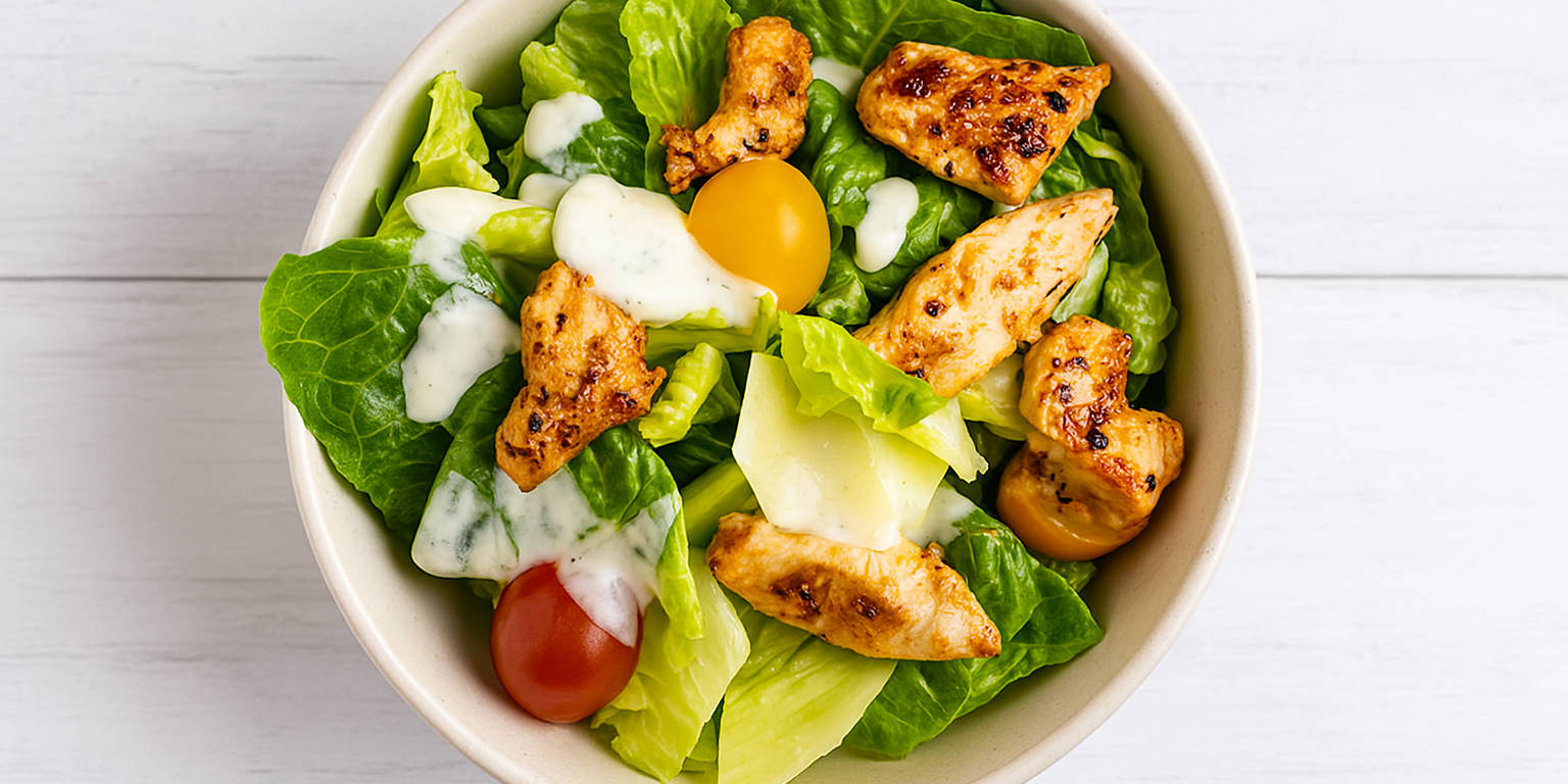 Salat mit Huhn und Joghurtdressing